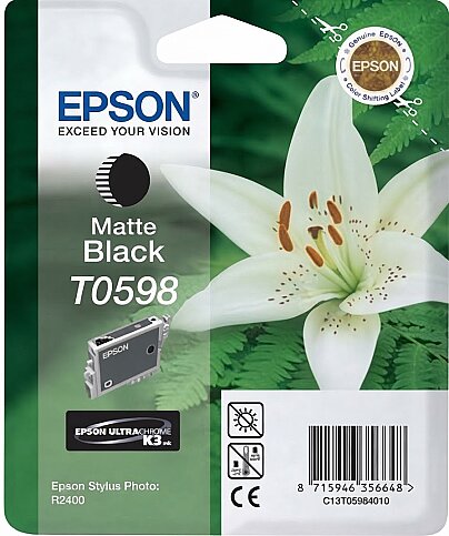 OUTLET EPSON T0598 C13T05984020 MAT SİYAH ORJİNAL KARTUŞ 450 SAYFA (STYLUS PHOTO R2400) - 1