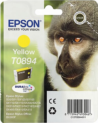 OUTLET EPSON T0894 C13T08944021 SARI ORJİNAL KARTUŞ 225 SAYFA (STYLUS BX300 S20 S21 SX100) - 1