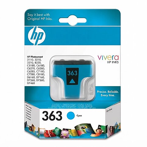 OUTLET HP C8771EE 363 MAVİ ORJİNAL MÜREKKEP KARTUŞ 400 SAYFA (C6180 C7180  C8180 D7160 3210) - 1