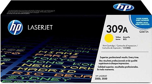 OUTLET HP Q2672A 309A SARI LAZER ORJİNAL TONER 4000 SAYFA (3500 3700) - 1