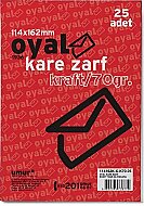 OYAL KARE ZARF 11.4x16.2 KRAFT 70gr 25Lİ (30005905) - OYAL