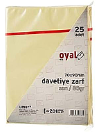 OYAL RENKLİ DAVETİYE ZARFI 7x9 SARI 80gr 25Lİ (30008204) - OYAL