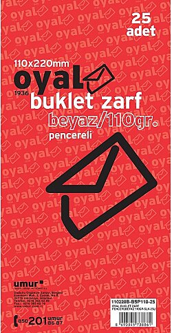 OYAL BUKLET ZARF 11x22 110gr 25Lİ (30005914) - 1