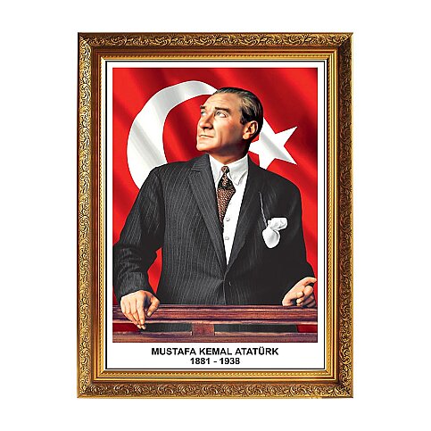 PANDA PAN 640 MDF ÇERÇEVE MİLLİ LEVHA ATATÜRK KÖŞESİ 60x80 - 1
