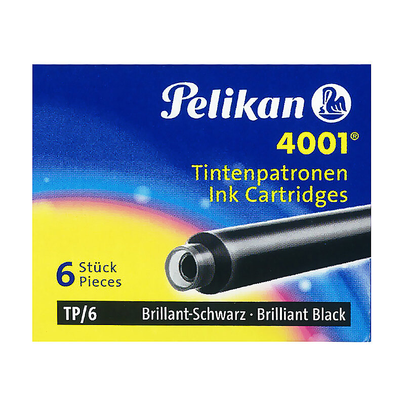 PELİKAN 4001 KÜÇÜK BOY DOLMA KALEM KARTUŞU SİYAH 6LI (PL301218KTSI)