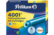 Pelikan 4001 Küçük Boy Dolma Kalem Kartuşu Turkuaz 6Lı - PELİKAN PENSAN