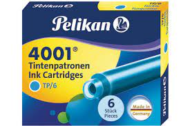 Pelikan 4001 Küçük Boy Dolma Kalem Kartuşu Turkuaz 6Lı - 1