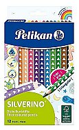 PELİKAN SİLVERİNO JUMBO ÜÇGEN KURU BOYA TAM BOY 12 RENK KARTON KUTU (P-700627) - PELİKAN (1)