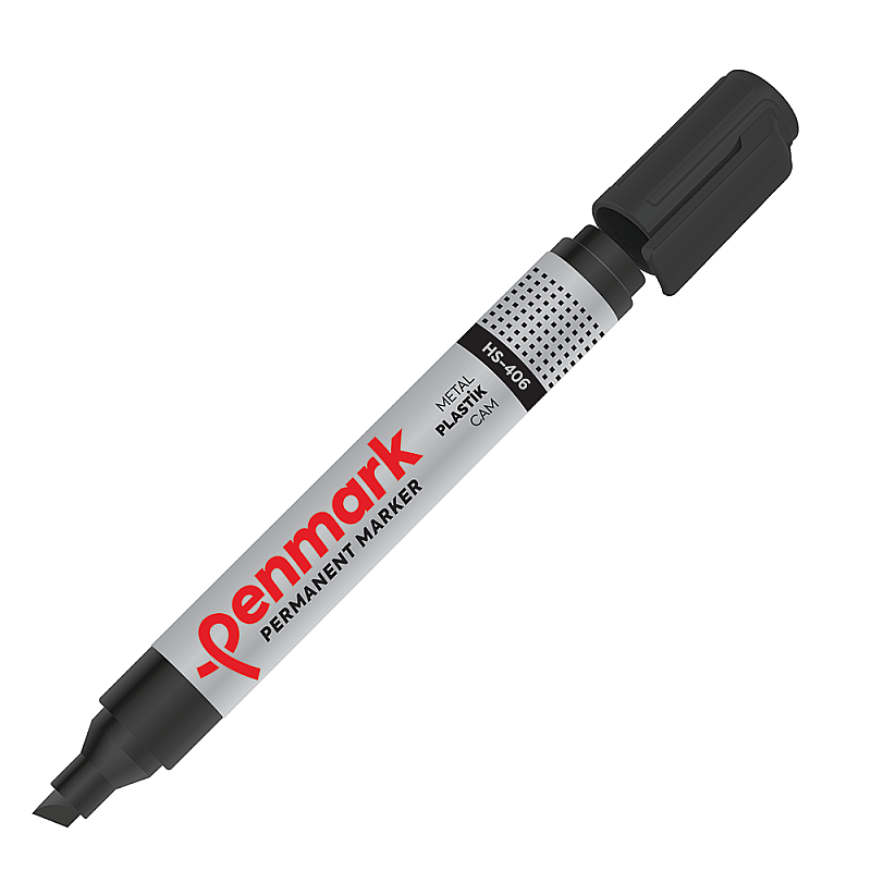 PENMARK HS-406-01 PERMANENT MARKÖR KESİK UÇ SİYAH