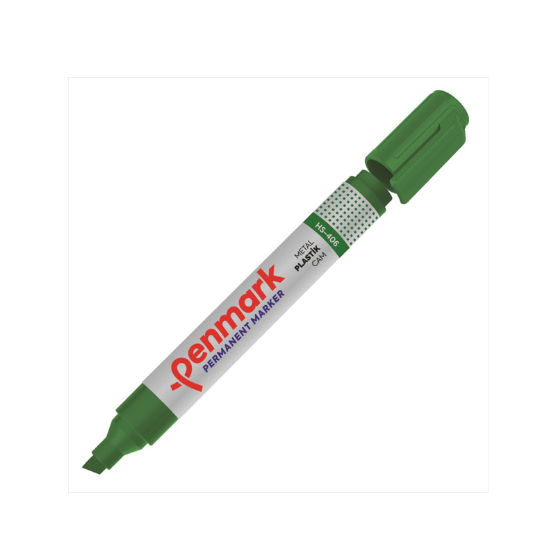 PENMARK HS-406-04 PERMANENT MARKÖR KESİK UÇ YEŞİL