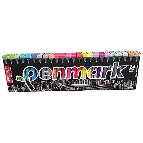 PENMARK HS-505-24S FOSFORLU KALEM SETİ 24 RENK SÜPER KUTU BLİSTER - 2