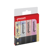 Penmark Hs-505-4S Fosforlu Kalem Seti Metalik Simli 4 Renk Blister - PENMARK