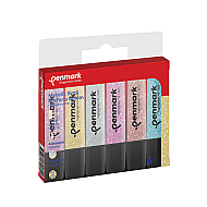PENMARK HS-505-6S FOSFORLU KALEM SETİ METALİK SİMLİ 6 RENK BLİSTER - PENMARK