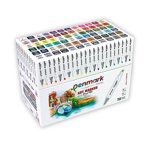 PENMARK HS-9000-72 ART BRUSH MARKÖR ÇİFT UÇLU KEÇELİ KALEM 72 RENK - 1
