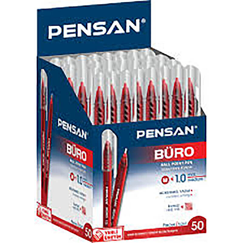 PENSAN 2270 BÜRO TÜKENMEZ KALEM 1.0 KIRMIZI 50Lİ (PE02270TKKIRMIZI)