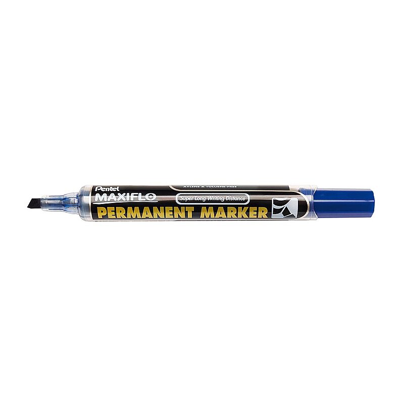 PENTEL NLF60-C PERMANENT MARKÖR KOLİ KALEMİ KESİK UÇ MAVİ