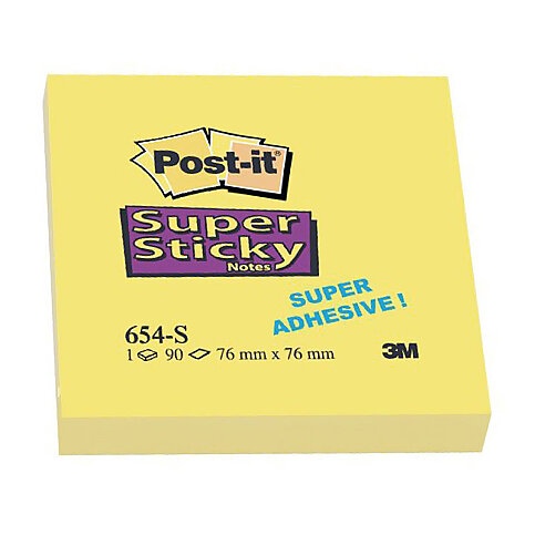 Post-İt 654-S Süper Yapışkanlı Not Kağıdı 76x76 Sarı (6Ss-Cy) - 3