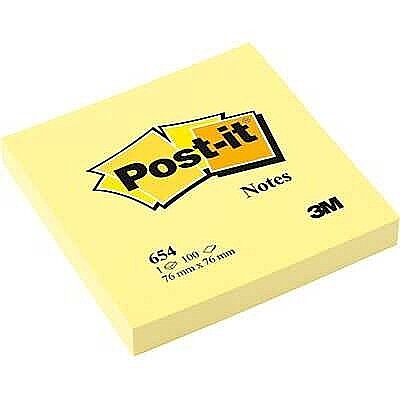POST-İT 654 YAPIŞKANLI NOT KAĞIDI 76x76 SARI