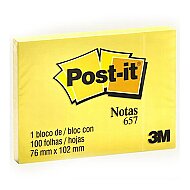 POST-İT 657 YAPIŞKANLI NOT KAĞIDI 76x102 SARI - POST-İT