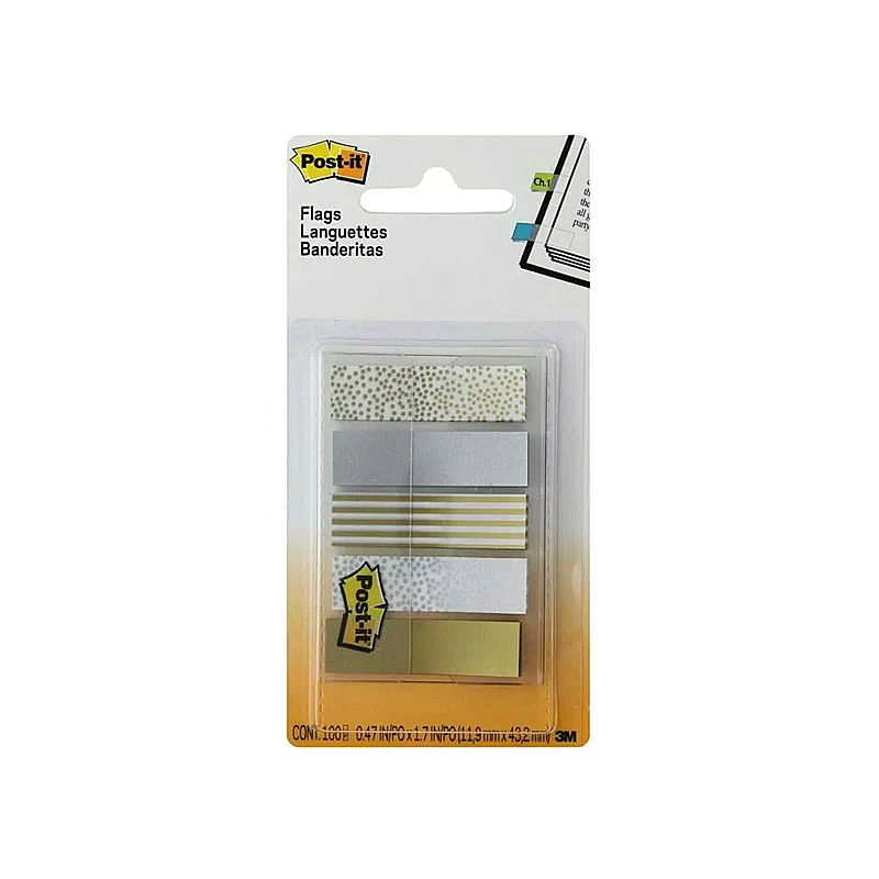 POST-İT 684METAL İNDEKS BASKILI İŞARET BANDI 11.9x43.2mm 5 RENK 100 YAPRAK