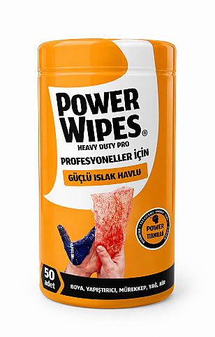 POWER WİPES PW001 PROFESYONELLER İÇİN GÜÇLÜ ISLAK HAVLU 50Lİ - 1