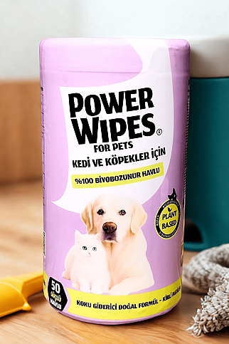 POWER WİPES PW005 KEDİ VE KÖPEKLER İÇİN %100 BİYOBOZUNUR HAVLU 50Lİ - 2