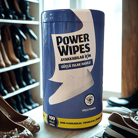 POWER WİPES PW006 AYAKKABILAR İÇİN GÜÇLÜ ISLAK HAVLU 100LÜ - 1