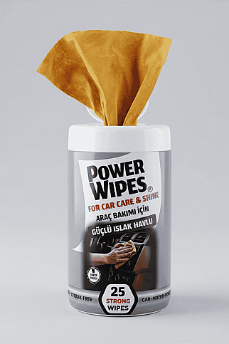 POWER WİPES PW011 ARAÇ BAKIMI İÇİN GÜÇLÜ ISLAK HAVLU 25Lİ - 1