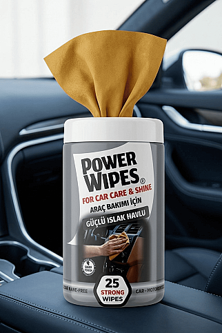 POWER WİPES PW011 ARAÇ BAKIMI İÇİN GÜÇLÜ ISLAK HAVLU 25Lİ - 2