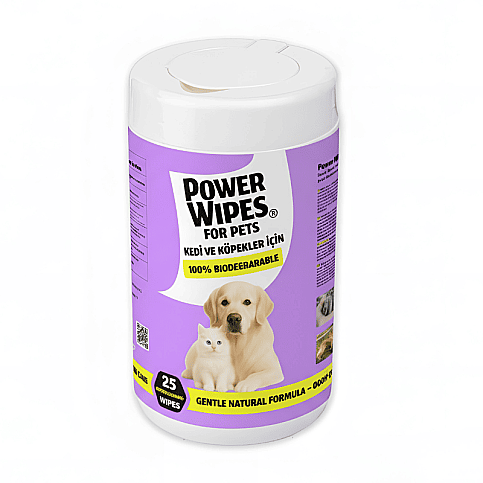 POWER WİPES PW012 KEDİ VE KÖPEKLER İÇİN %100 BİYOBOZUNUR HAVLU 25Lİ - 1