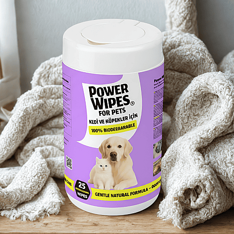 POWER WİPES PW012 KEDİ VE KÖPEKLER İÇİN %100 BİYOBOZUNUR HAVLU 25Lİ - 2