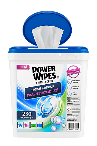 POWER WİPES PW023 FRESH KOKULU ISLAK TEMİZLİK BEZİ 250Lİ - 1