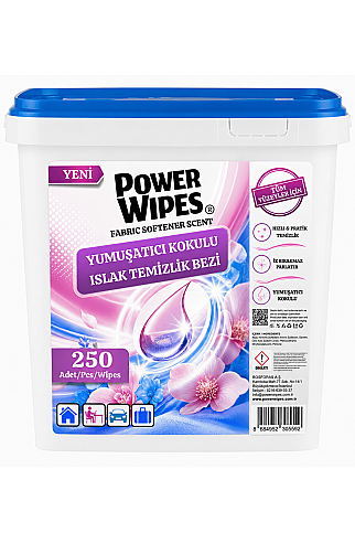 POWER WİPES PW025 YUMUŞATICI KOKULU ISLAK TEMİZLİK BEZİ 250Lİ - 1