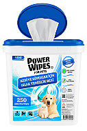POWER WİPES PW026 KEDİ VE KÖPEKLER İÇİN %100 BİYOBOZUNUR HAVLU 250Lİ - POWER WİPES (1)