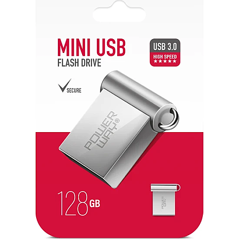 POWERWAY 128GBFB FLASH BELLEK MİNİ METAL 128GB 3.0 - 1