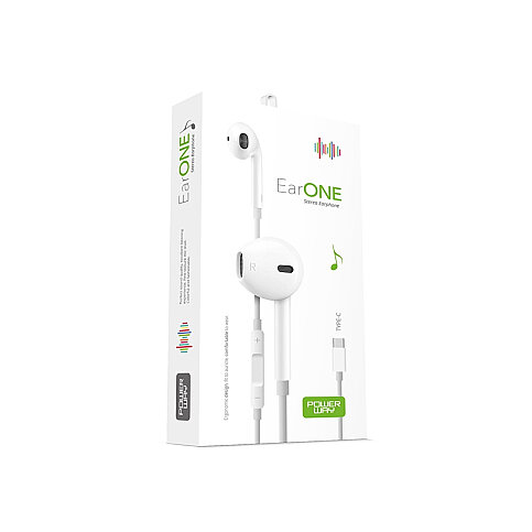 POWERWAY BTX20 EARONE STEREO KULAK İÇİ KULAKLIK 3.5mm TYPE-C - 1