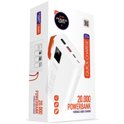Powerway Qc20 20.000 Mah Powerbank Dijital Göstergeli Mikro Usb Lightnening Type C Girişli 22.5W Beyaz - POWERWAY