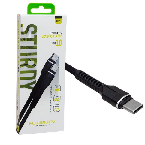 Powerway Qc49 Type-C Usb Metal Hızlı Data Ve Şarj Kablosu 3.0 - 1