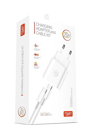 POWERWAY RXS30 TYPE-C TO USB C-C HIZLI ŞARJ SETİ PD 25W - 1