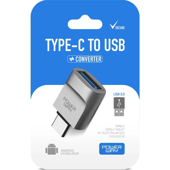POWERWAY TYPE-C TO USB CONVERTER ÇEVİRİCİ USB 3.0