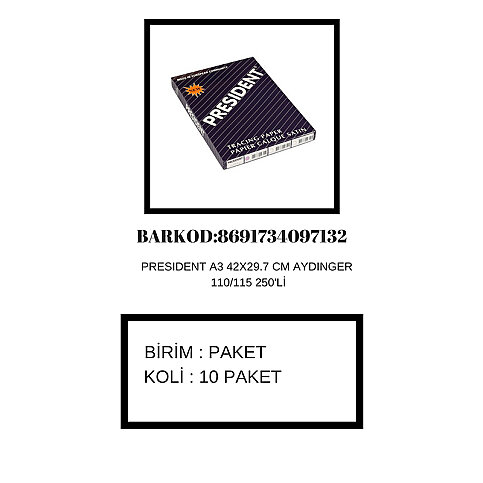 President Prz-7132 Aydınger A3 110-115gr (110.03) - 1
