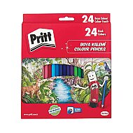 PRİTT KURU BOYA UZUN 24 RENK KARTON KUTU (1221351) - PRİTT