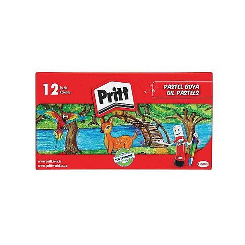 PRİTT PASTEL BOYA 12 RENK KARTON KUTU (1048061) - 1