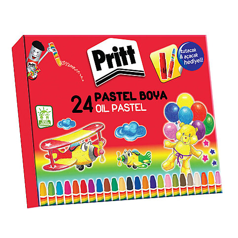 PRİTT PASTEL BOYA 24 RENK KARTON KUTU (1307853) - 1