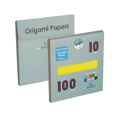 Puzzgami Pz-026 Origami Kağıdı 15x15 100 Yaprak Tek Tarafı Renkli Solid Color - 1