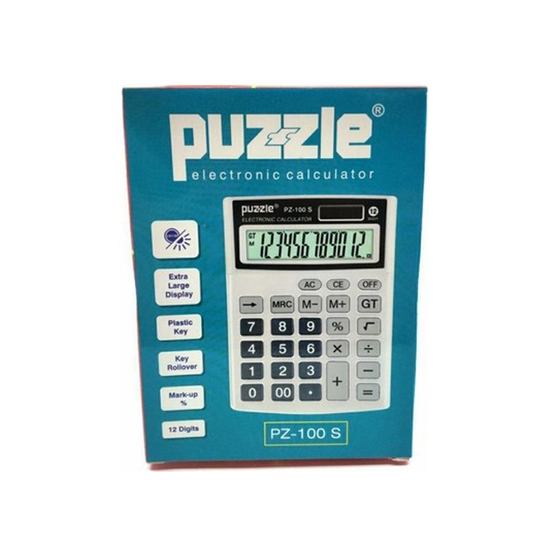 PUZZLE PZ-100S MASA ÜSTÜ HESAP MAKİNESİ 12 HANE