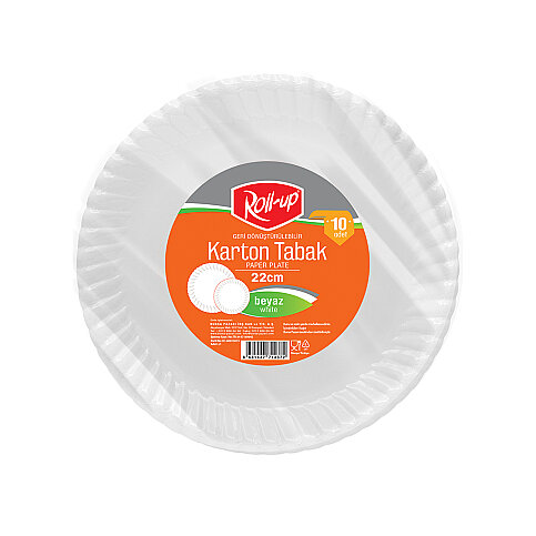 ROLL-UP PARTY DREAMS KARTON TABAK 22cm BEYAZ 10LU - 1