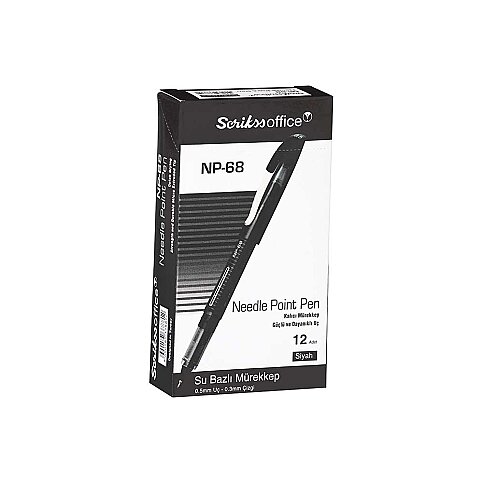 SCRİKSS NP-68 İĞNE UÇLU ROLLER KALEM 0.5 SİYAH - 2