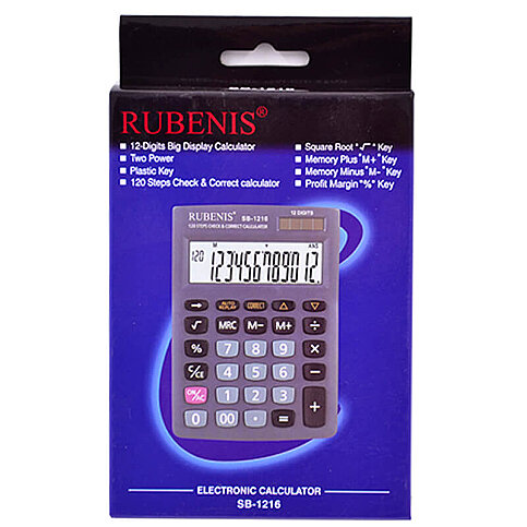RUBENİS MASA ÜSTÜ HESAP MAKİNESİ 12 HANE (SB-1216) - 1