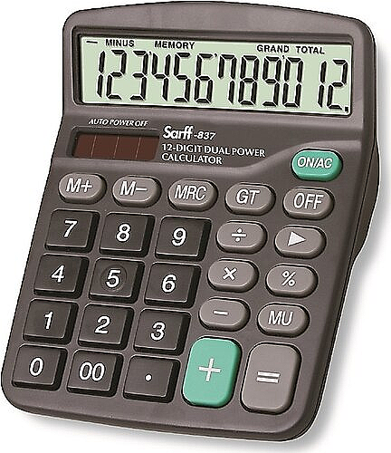 SARFF 837 MASA ÜSTÜ HESAP MAKİNESİ 12 HANE (153 06 102) (15306102)